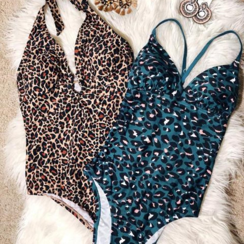 Kona Sol Leopard Gold Ring One Piece Swimsuit - Picture 5 of 13